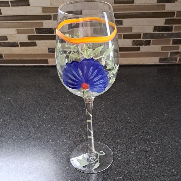 Colorful Floral Wine Glass Set - Picture 2 of 6
